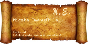 Micska Emanuéla névjegykártya